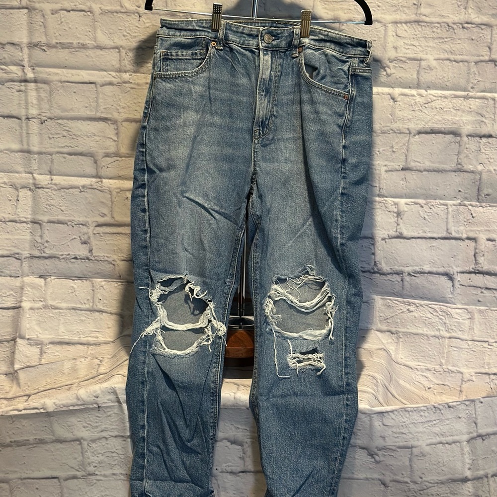 Distressed Blue Jeans